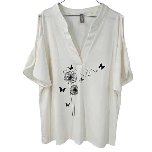 NORA CORA Cold Shoulder Short Sleeve Top Womens Size XXL - Picture 1 of 4